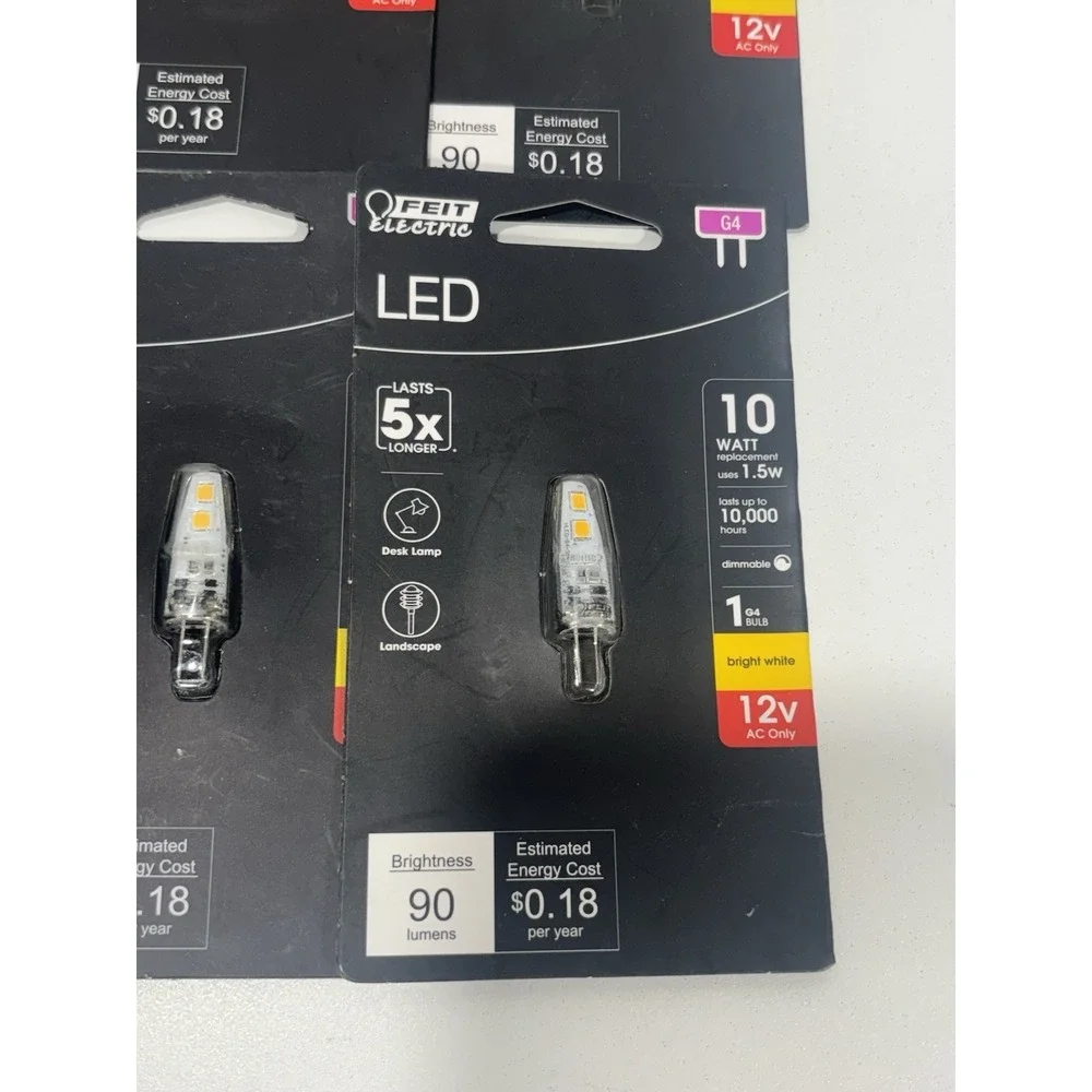 Feit Electric 10W Equiv 3000K T4 G4 Bi-Pin Base 12V Landscape LED Light Bulb 4Pk